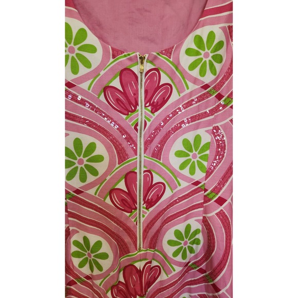 Lilly Pulitzer Jubilee Pink Floral Shift Dress Size 14 50th Anniversary - Picture 6 of 10